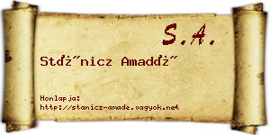 Stánicz Amadé névjegykártya